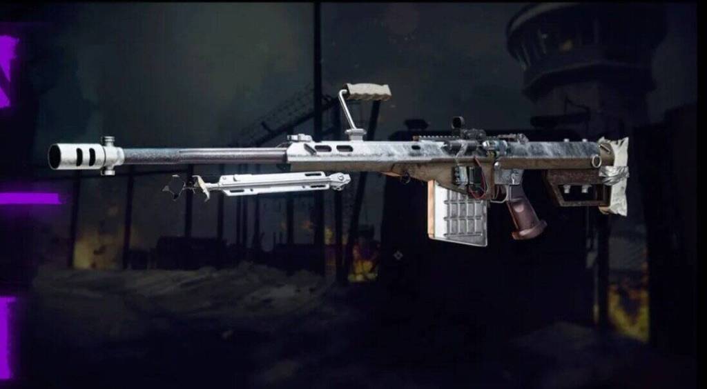 “Makeshift” Blueprint for AMR Mod 4 Sniper Rifle. Available in Season 4 of Black Ops 6.