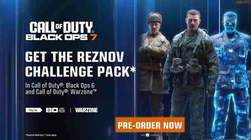 Screenshot of the Reznov Operator preorder bonus for Call of Duty: Black Ops 7. 
