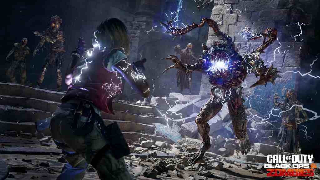 Maya fighting off a Shock Mimic & Zombies in “The Tomb” - Black Ops 6 Season 2