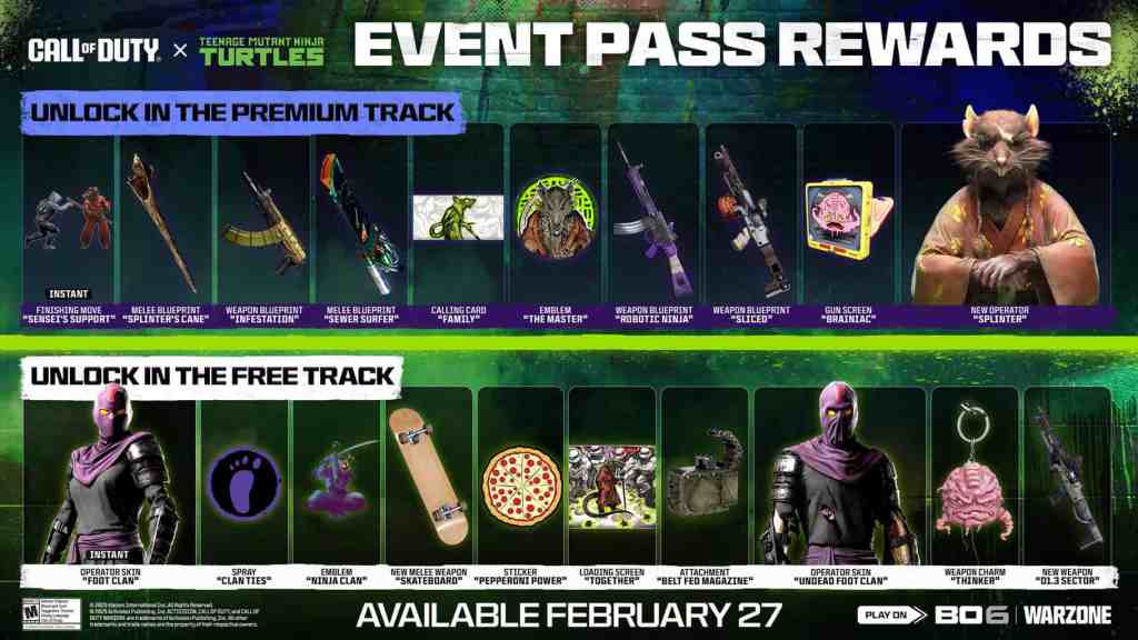 Black Ops 6 TMNT Event Pass Rewards Showcase