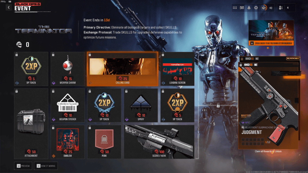 All The Terminator Event Rewards in Black Ops 6 and Warzone UI