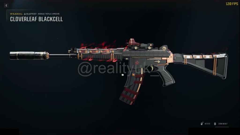 Cloverleaf Blackcell variation for the AMES Assault Rifle from Clover Craze in Black Ops 6 Season 2 Reloaded.