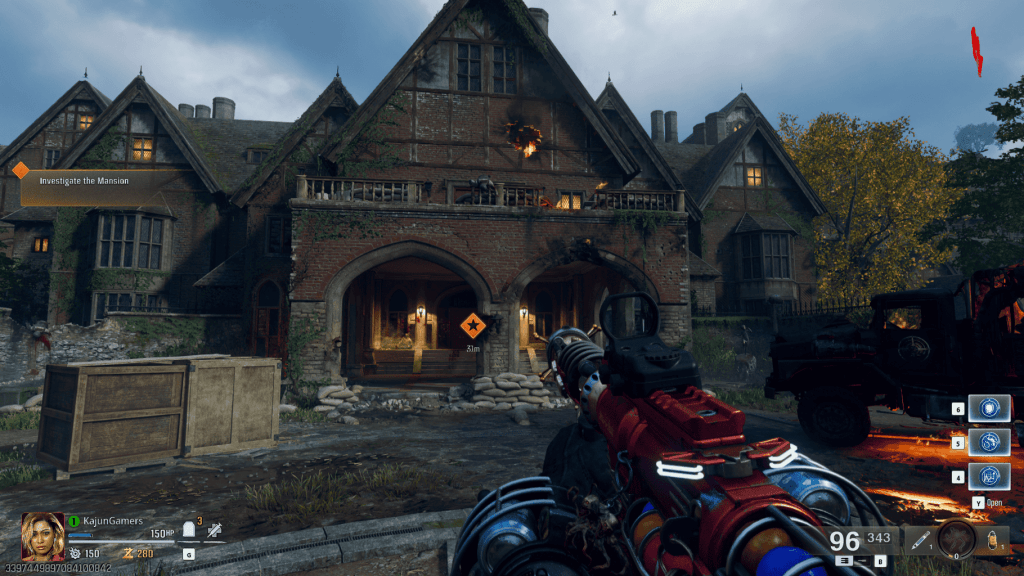 Screenshot of the Mansion entrance.