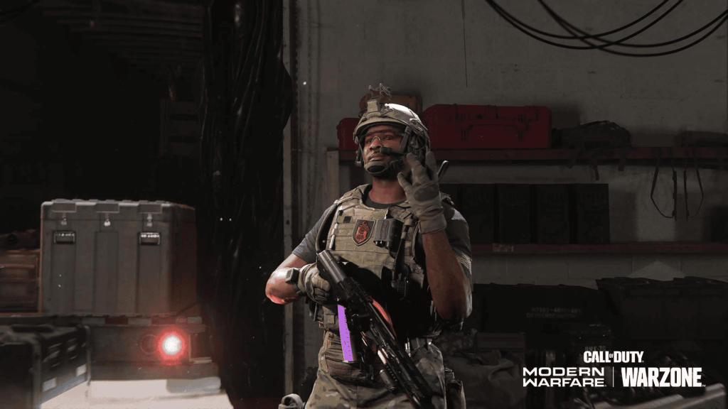 Official Modern Warfare 2019 and Warzone (2020) Screenshot of the operator Griggs from the Demon Dogs doing an emote