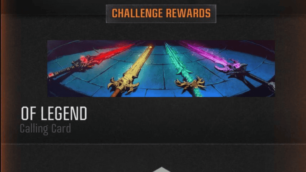Of Legend Dark Ops Calling Card in Black Ops 6 Zombies