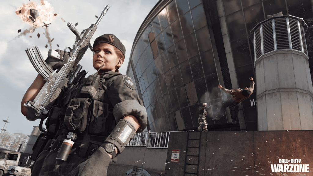 Operator Standing outside the Verdansk Stadium in Warzone