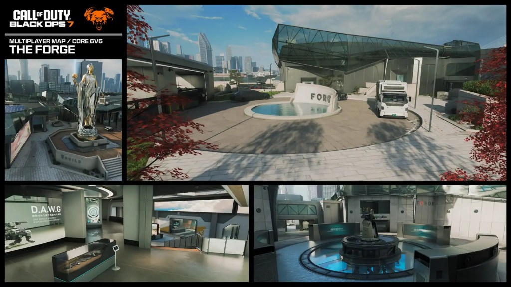 Image of the new multiplayer map, The Forge, in Black Ops 7.