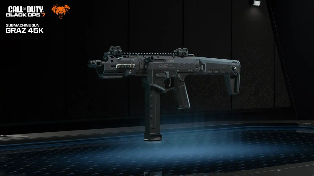 Image of the new Graz 45K Sub Machine Gun coming to Call of Duty: Black Ops 7.