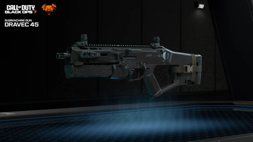Image of the new Dravec 45 Sub Machine Gun coming to Call of Duty: Black Ops 7.