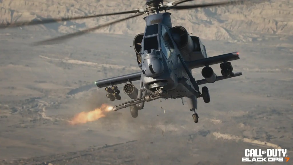 An image of the Watchdog Helo Scorestreak, coming to Call of Duty: Black Ops 7.
