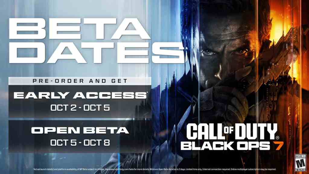 Image of the Black Ops 7 Multiplayer Beta Dates. Call of Duty: Black Ops 7.