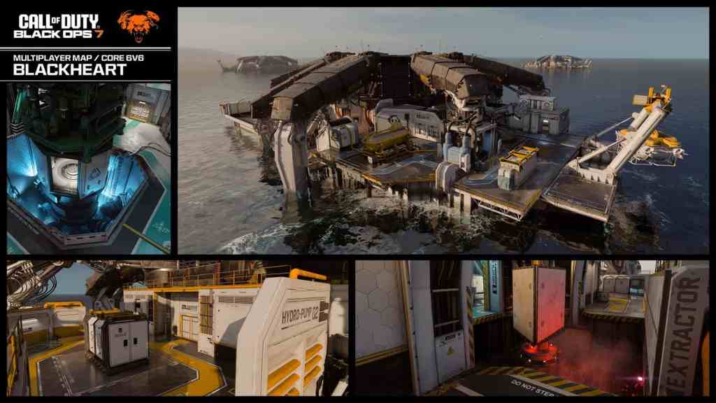 Screenshot of the new Multiplayer Map, Blackheart. Call of Duty: Black Ops 7.