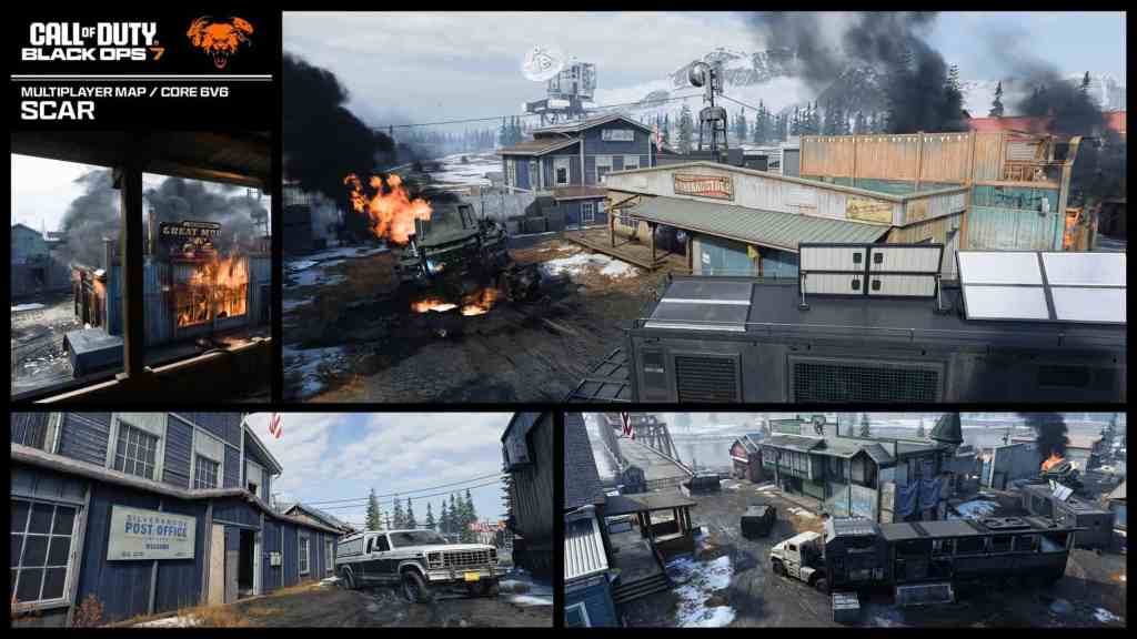 Screenshot of the new Multiplayer Map, Scar. Call of Duty: Black Ops 7.
