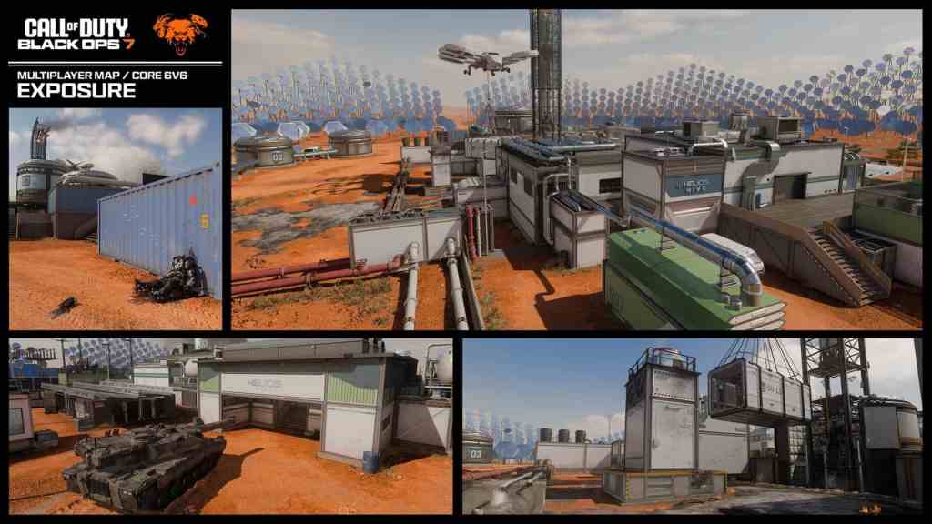 Screenshot of the new Multiplayer Map, Exposure. Call of Duty: Black Ops 7.