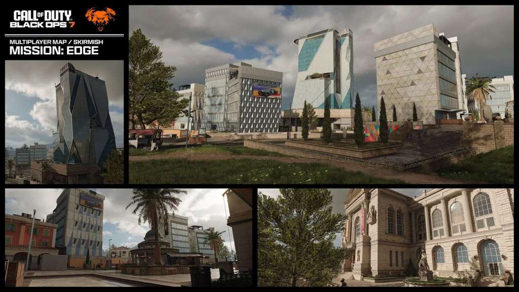 Screenshot of the new Multiplayer Map, Mission: Edge. Call of Duty: Black Ops 7.