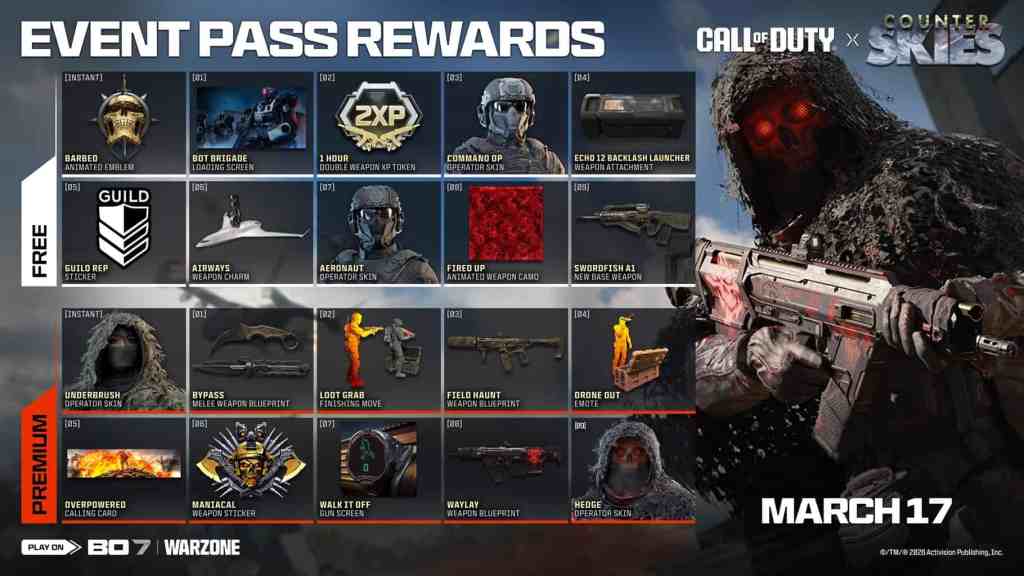 All Black Ops 7 Counter Skies Event Pass Rewards & Challenges in Season ...