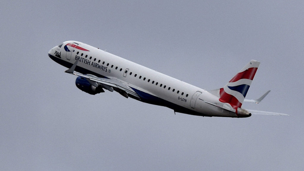 A British Airways plane at takeoff. Once these aircraft movements could be followed with Casperflights. 