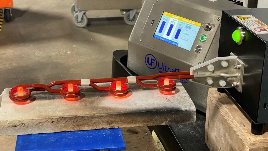 Induction Preheating of Bolts for Heat-Staking 2 preheating bolt for heat staking
