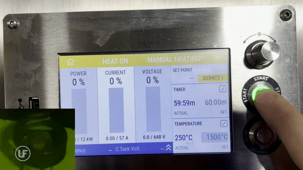 High-Temperature Induction Heating of Rock Powder