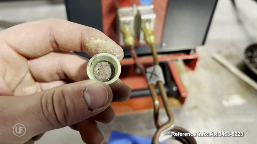 High-Temperature Induction Heating of Rock Powder