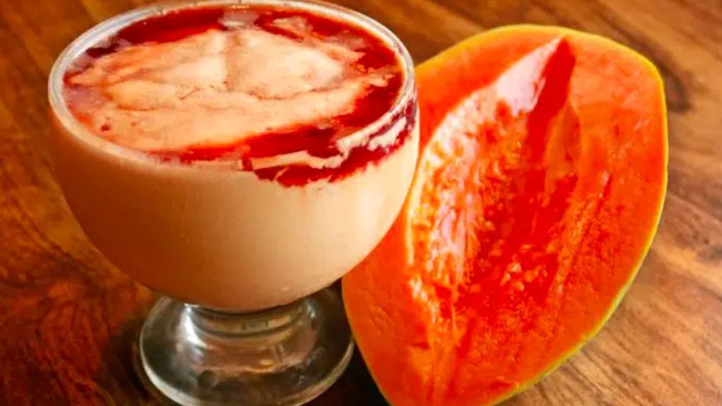 Mousse de mamão papaia Mousse de mamão papaia
