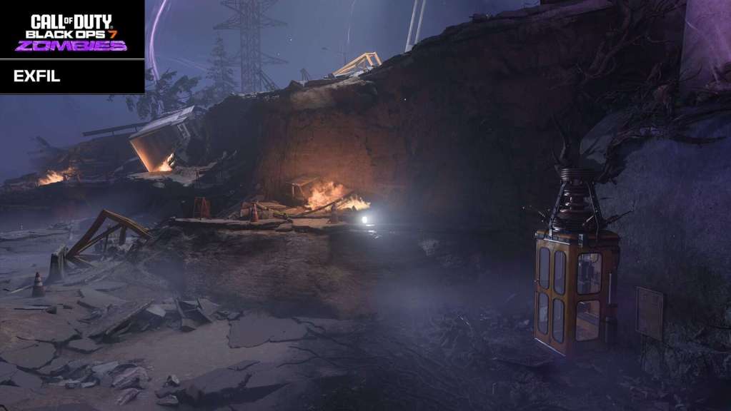 An image of the new exfil method coming to Ashes of the Damned in Call of Duty: Black Ops 7 Zombies, the phone booth.