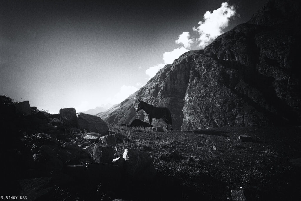 Black and white travel photography of spiti