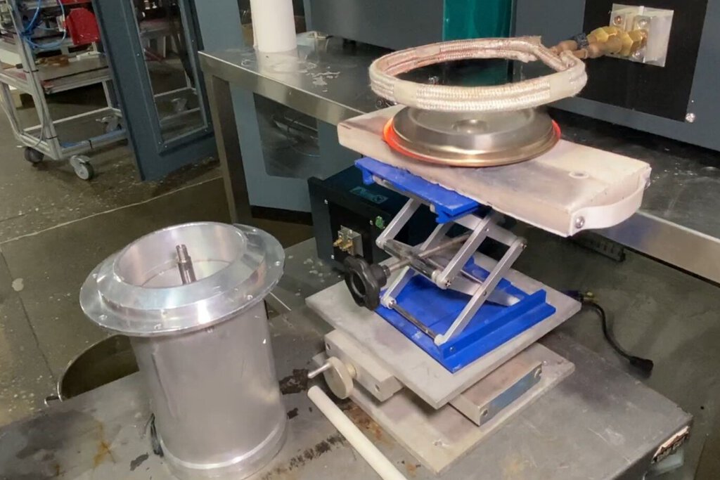 induction shrink fitting of stainless steel plate onto aluminum