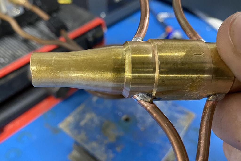 induction soldering of brass valve and copper tubing induction soldering of brass valve and copper tubing