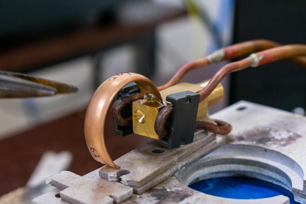 Induction Soldering of Manometers Parts Induction Soldering of Manometers Parts