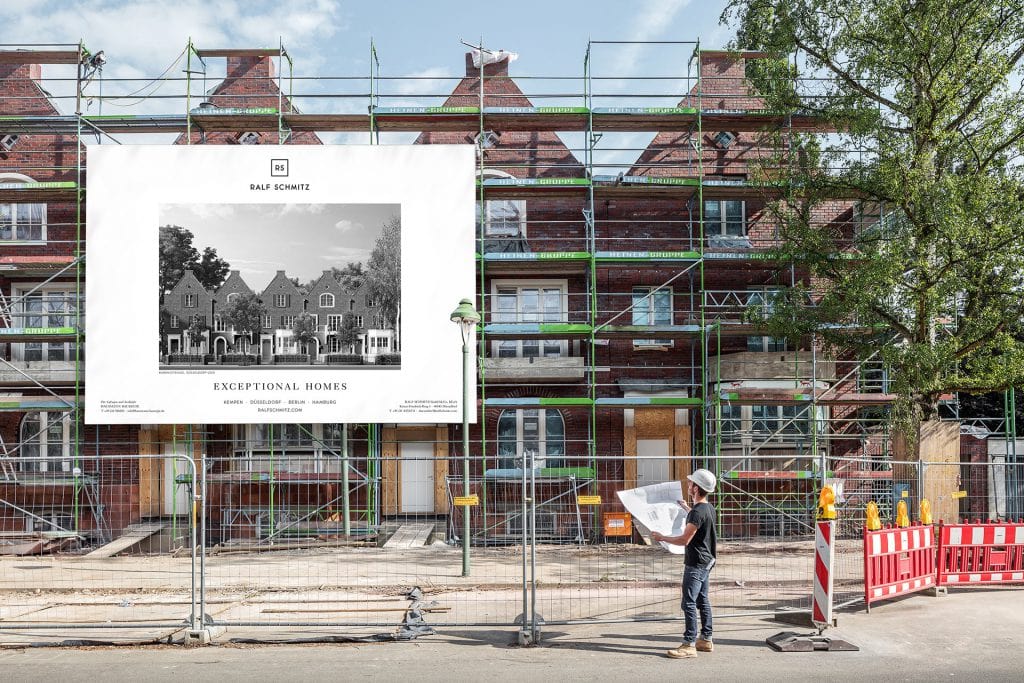 Düsseldorf-Oberkassel Rubensstrasse Fassade Bauschild