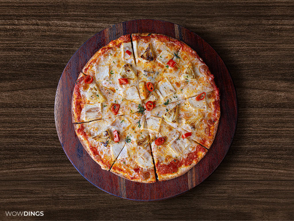 Double cheee Italian pizza food photography