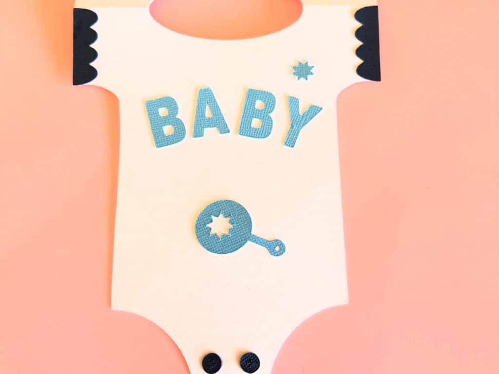 Completed baby romper card
