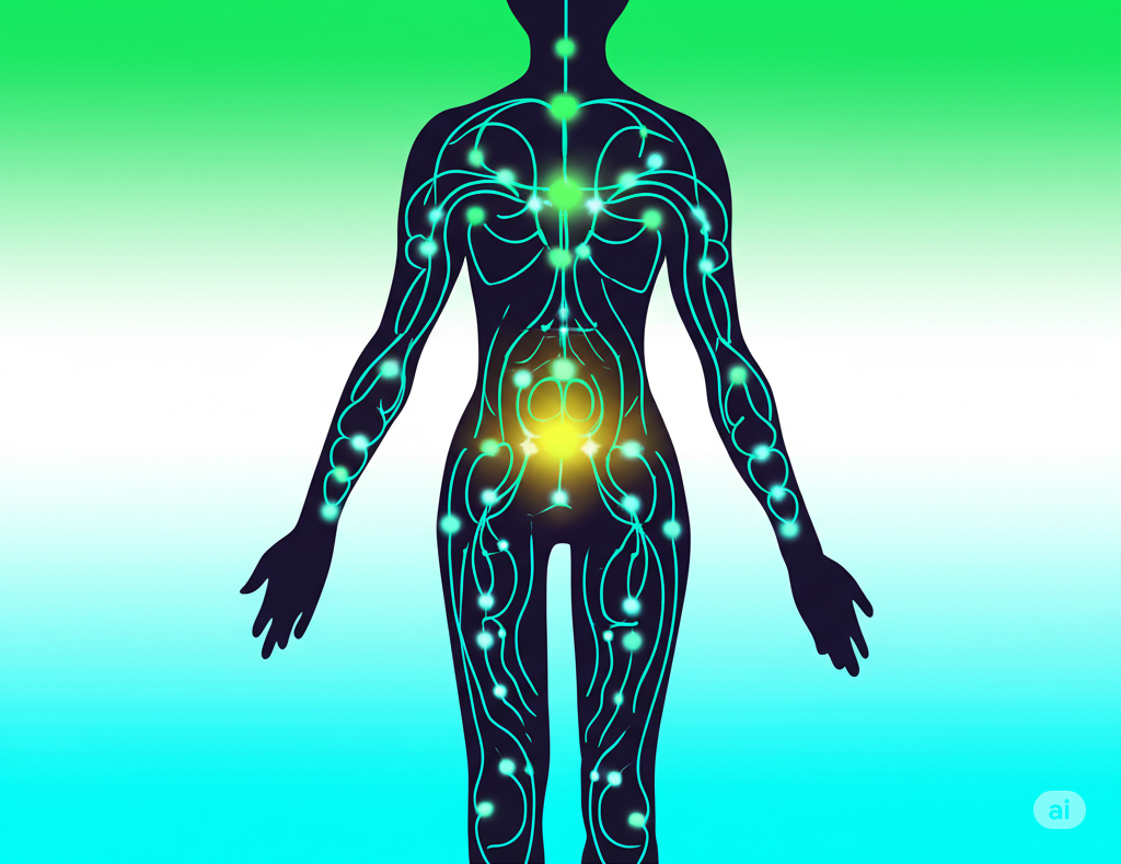symbolic image of the interplay between hormones and pain