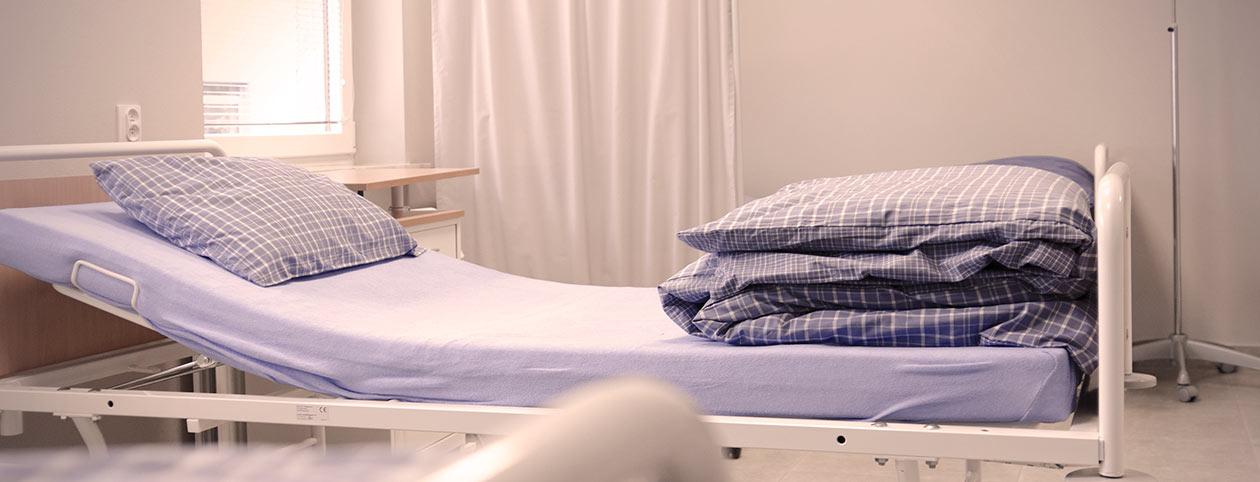Hospital bed at a detox center for drug addicts