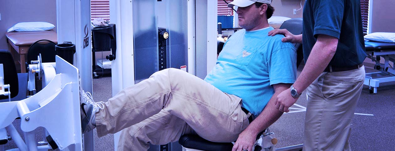 Man getting physical rehab care at Encore Rehabilitation Services