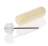 alzet osmotic pump with the cap and flow moderator removed and next to the pump