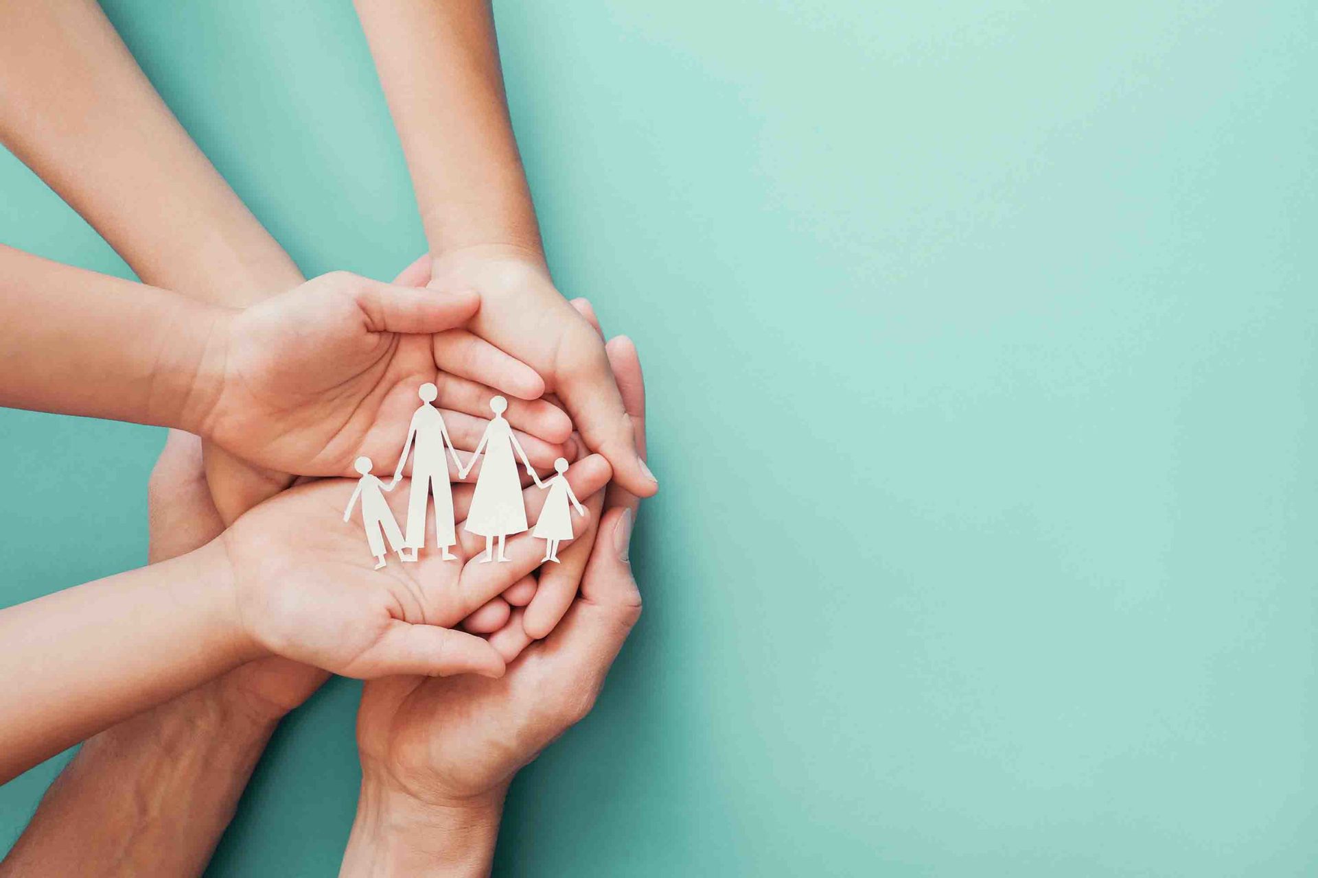 Adult And Children Hands Holding Paper Family Cutout, Family Hom