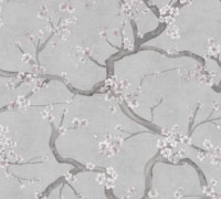 Papel pintado Cherry Trees fondo gris oscuro