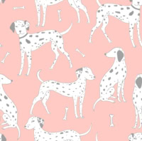 Papel Pintado Dalmatas fondo rosa