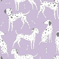 Papel Pintado Dalmatas fondo morado