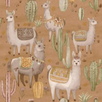 Papel pintado llamas y cactus