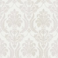 Papel Pintado Damasco Blanco Roto