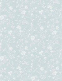 Papel pintado de flores con fondo azul