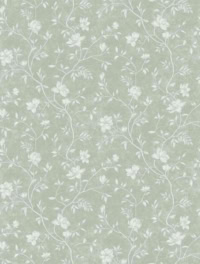 Papel pintado de flores con fondo verde