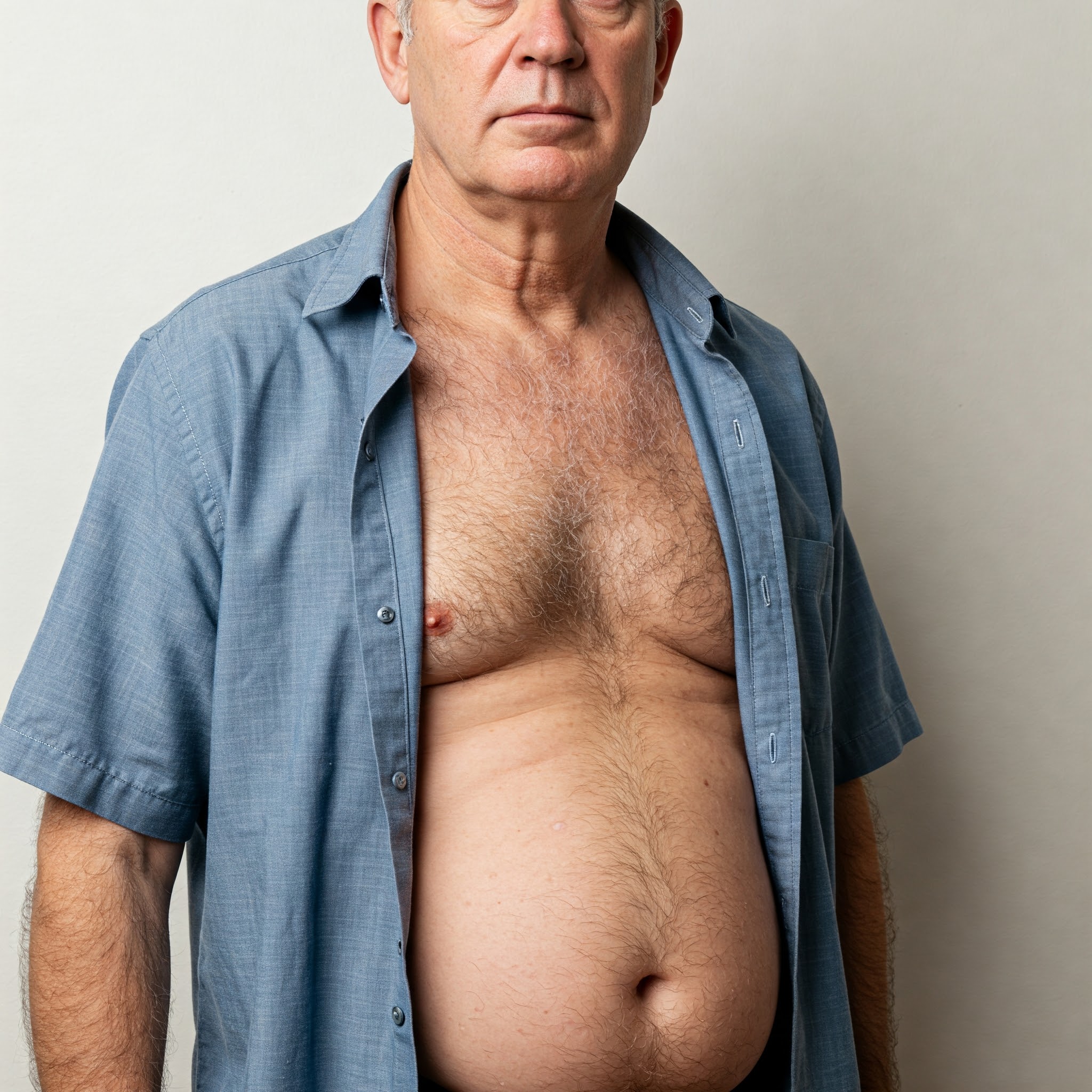 middle aged man with gynecomastia