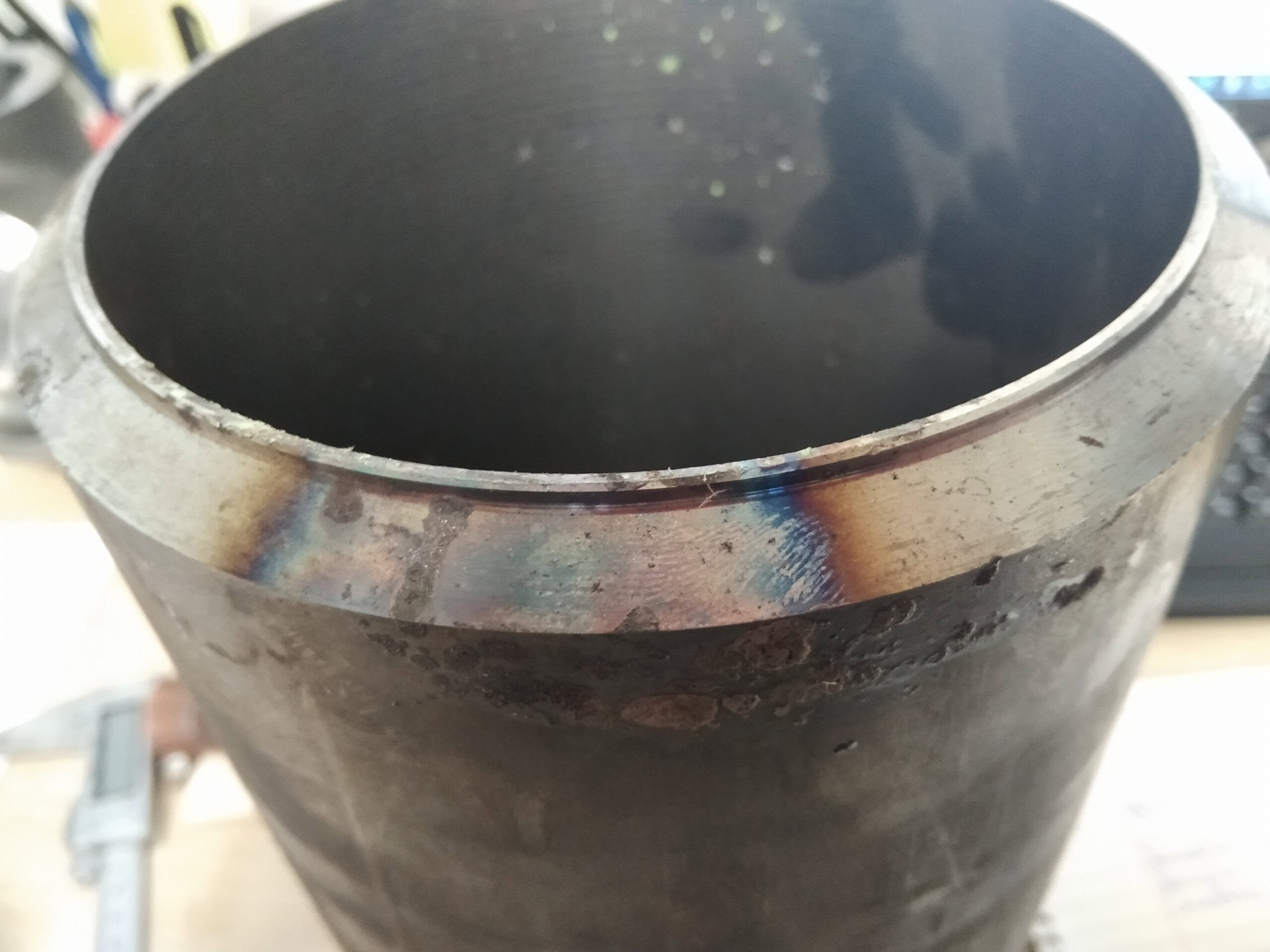 Steel cylinder after preheating