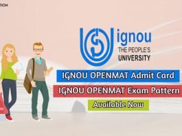 ignou openmat admit card