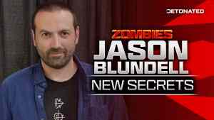 Picture of Jason Blundell with a Call of Duty Zombies Logo