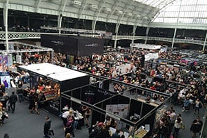 People attending a trade show